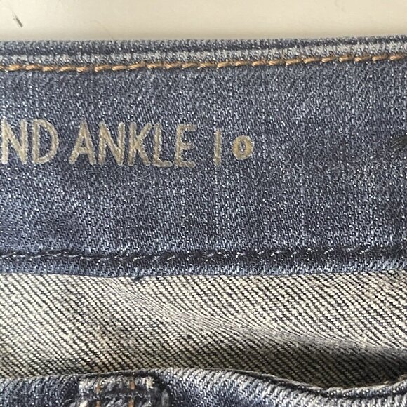 Chicos Jeans Womens 0 Small 4 Blue So Slimming Girlfriend Ankle Raw Hem Stretch - Picture 10 of 13